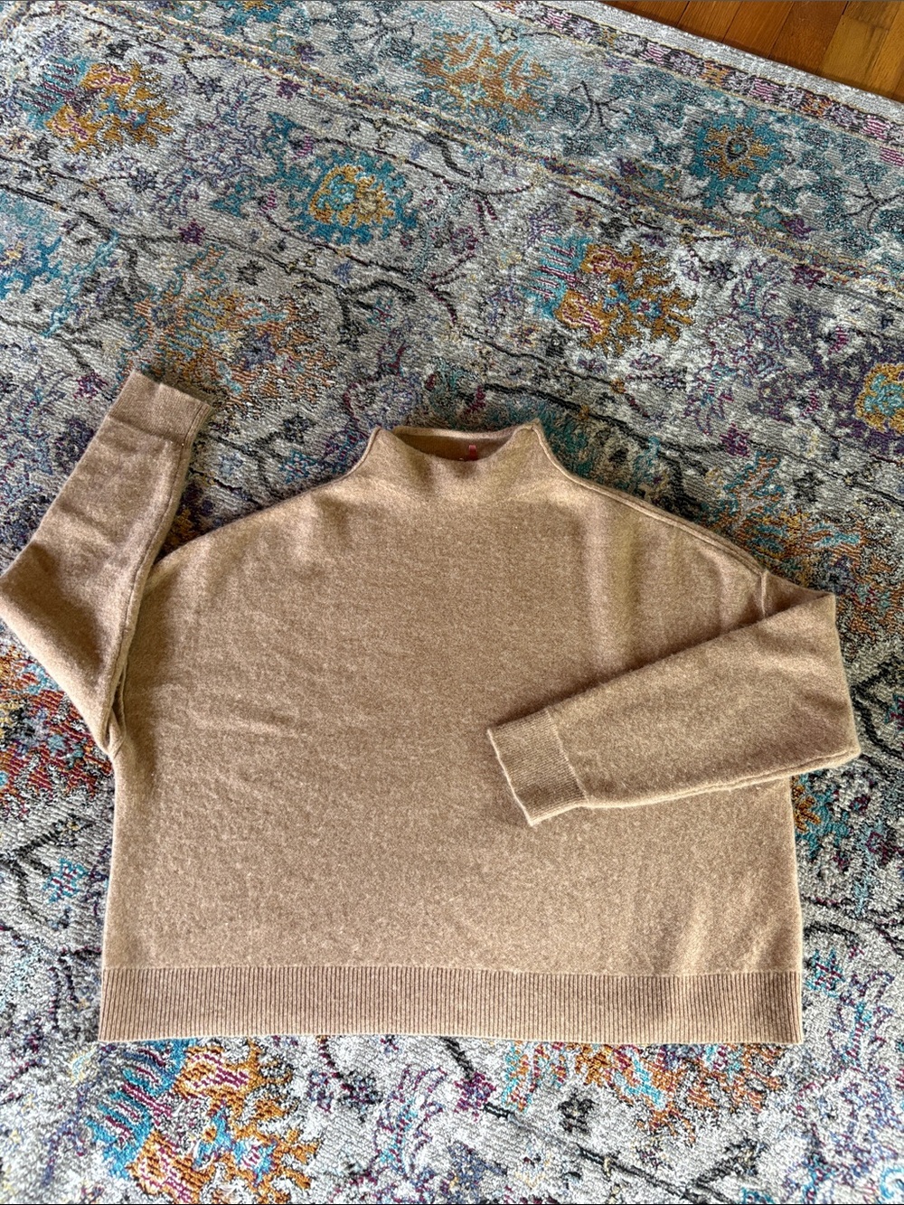 Pilcro Women's Cowl & Turtleneck Sweater in Camel